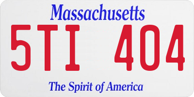 MA license plate 5TI404