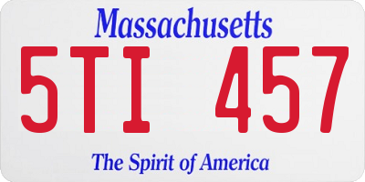 MA license plate 5TI457