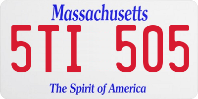 MA license plate 5TI505