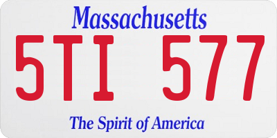 MA license plate 5TI577