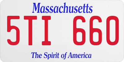 MA license plate 5TI660