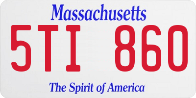 MA license plate 5TI860