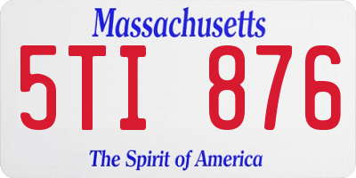 MA license plate 5TI876