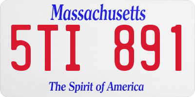 MA license plate 5TI891