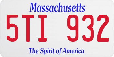 MA license plate 5TI932