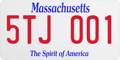 MA license plate 5TJ001