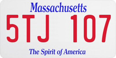 MA license plate 5TJ107