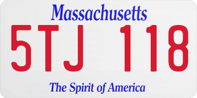 MA license plate 5TJ118