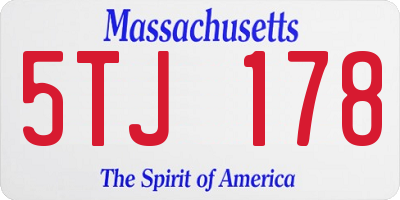 MA license plate 5TJ178