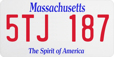 MA license plate 5TJ187