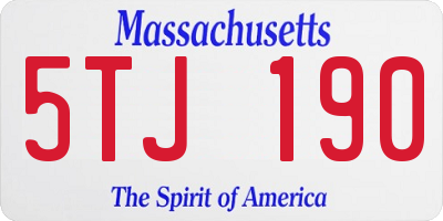 MA license plate 5TJ190