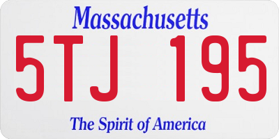 MA license plate 5TJ195