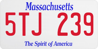 MA license plate 5TJ239