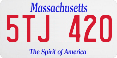 MA license plate 5TJ420