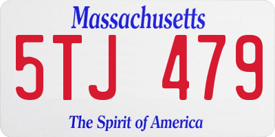 MA license plate 5TJ479