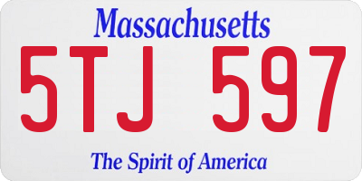 MA license plate 5TJ597