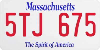 MA license plate 5TJ675