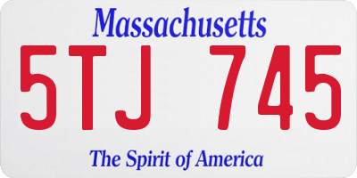 MA license plate 5TJ745