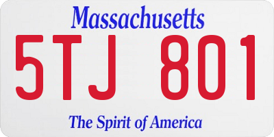 MA license plate 5TJ801