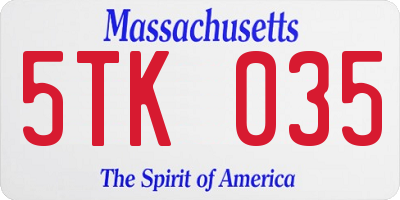 MA license plate 5TK035