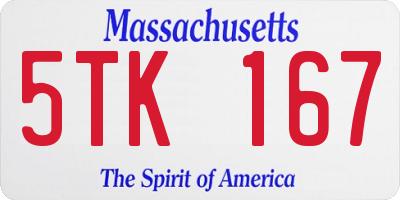 MA license plate 5TK167