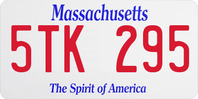 MA license plate 5TK295