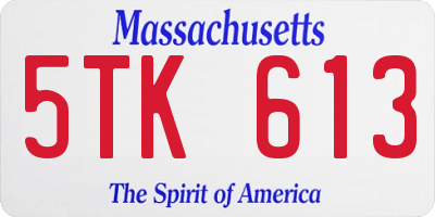 MA license plate 5TK613