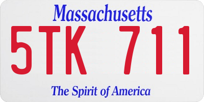 MA license plate 5TK711