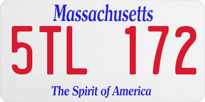 MA license plate 5TL172