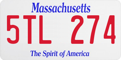 MA license plate 5TL274