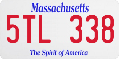 MA license plate 5TL338