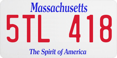 MA license plate 5TL418
