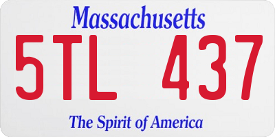 MA license plate 5TL437
