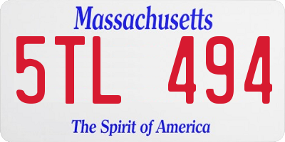 MA license plate 5TL494
