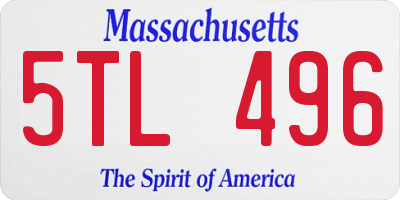 MA license plate 5TL496