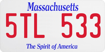 MA license plate 5TL533