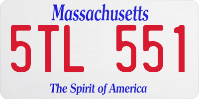 MA license plate 5TL551