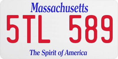 MA license plate 5TL589