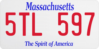 MA license plate 5TL597