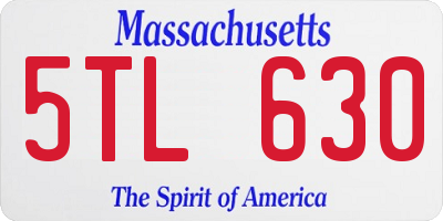 MA license plate 5TL630