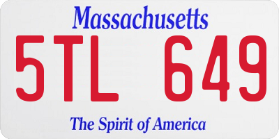 MA license plate 5TL649