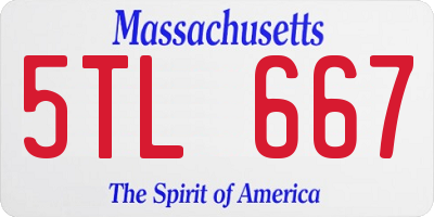 MA license plate 5TL667
