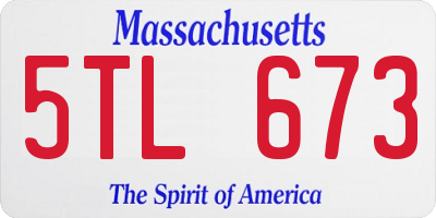 MA license plate 5TL673
