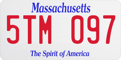 MA license plate 5TM097