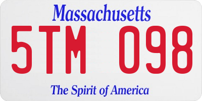 MA license plate 5TM098