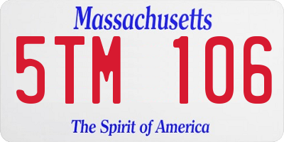 MA license plate 5TM106