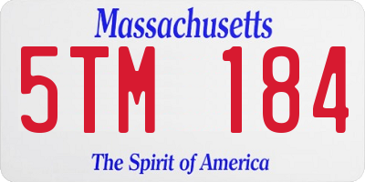 MA license plate 5TM184