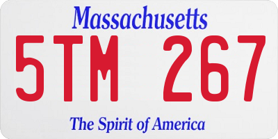 MA license plate 5TM267