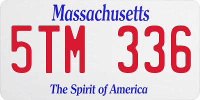 MA license plate 5TM336