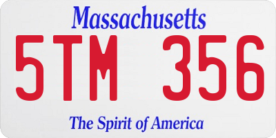 MA license plate 5TM356